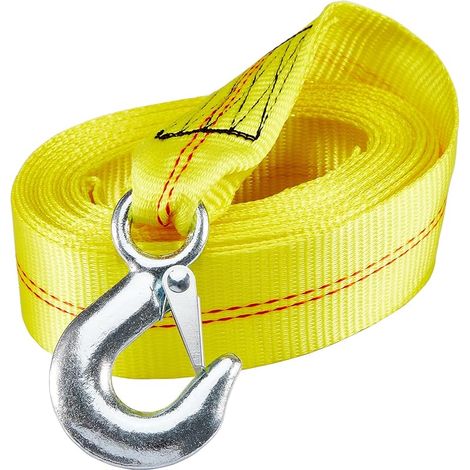 Seilwinde-gurt Für Boot Und Auto Mit Haken, Robuster Seilwinde-gurt Für Bootsanhänger, Bruchfestigkeit 10000 Lb (5cmx6m)(2" X20’)