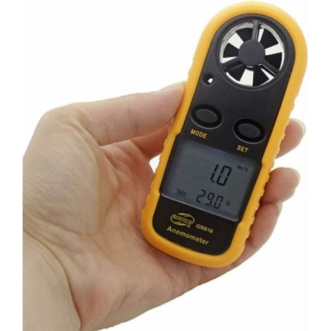 Digitale Anemometer Mit Hintergrundbeleuchtetem Lcd-bildschirm, Messung Von Windgeschwindigkeit, Luftdurchsatz Und Außentemperatur Für Aktivitäten