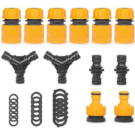 Set Mit 30 Schlauchverbindern, Einschließlich Schnellverbinder Für 1/2"-schläuche, Y-verbinder, Doppelstecker Und Universeller Wasserhahnverbinder