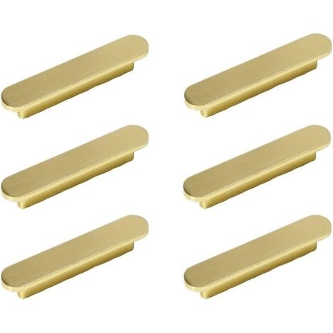 6er-set Goldene Griffe – Möbelgriff Für Küche Aus Gebürstetem Messing, Gold, Lochabstand 128 Mm – Schrankgriffe