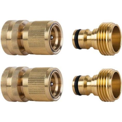 2 Sätze Messing-gartenschlauch-verbinder 12 Mm, Gartenschlauch-hahn-adapter Für Garten, Küche Und Außenbereich