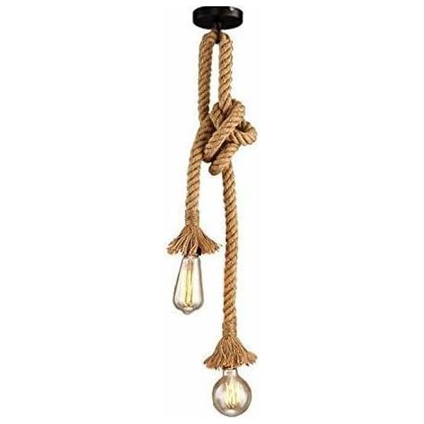 Doppelfassiger Schnurleuchter E27, Zwei Fassungen, Vintage-stil, Industrieller Kreativer Diy-leuchter, Verstellbare Lampe Für Wohnzimmer, Café, Restaurant Und Flur (gelb, 2 M, Doppelfassig)