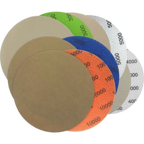 50 Stück Schleifpapiere, Rund Papier Schleifscheiben, 125mm Selbstklebende Schleifpapiere, Nass- Und Trockenschleifpapiere 3000/4000/5000/7000/10000 Für Flockung, Schleifpapier