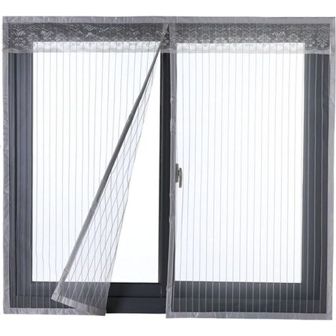 Magnetisches Tür- Oder Fenstermoskitonetzmagischer Vorhang Mit Magneten Grau 120x130cm