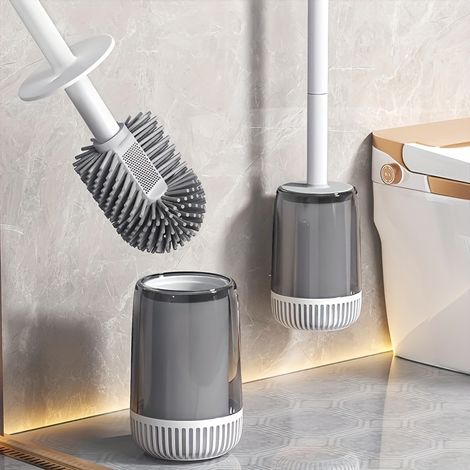 Robuste Toilettenbürste Für Das Badezimmer Mit Wandhalterung, Weiche Borsten Für Schwer Zugängliche Bereiche, Langlebige Pp-konstruktion, Reinigungsaccessoire Für Haus Und Hotel