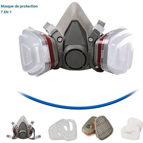 Schutzmaske Maske Schutz 7-in-1, Maler-maske, Wiederverwendbar Mit Staubfilter, Atemschutz-gasmaske Mit Filter Für Spritzarbeiten, Malen, Arbeiten, Prod