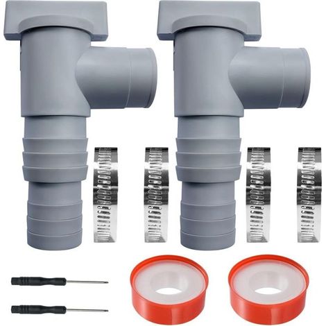 Poolservice-/absperrventil Mit 32/38 Mm Schlauchanschluss, Doppel-split-rohr-kolben-ventil Für Pool, Zubehör Für Pool, Geeignet Für Aufstellpools Und Poolpumpen