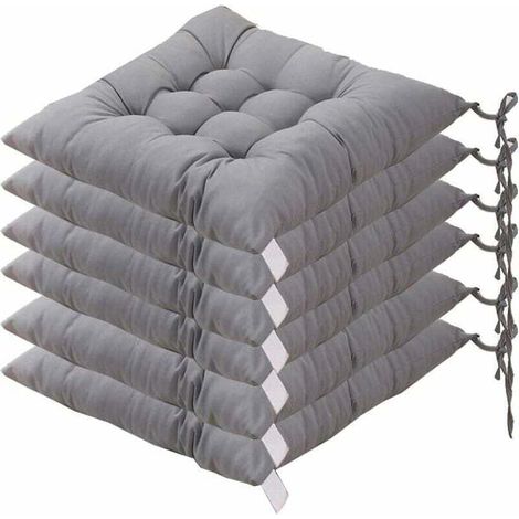 6er-pack Quadratische Sitzkissen 40x40 Cm – 100 % Polyester – Gepolsterter Komfort – Für Innen- Und Außenbereich