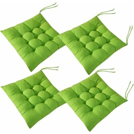 4 Quadratische Stuhlkissen 40x40 Sitzkissen Für Die Hausdekoration, Gepolsterte Matratzenkissen, Bequem Und Farbenfroh – Ideal Für Innen- Und Außenbereich (grün)