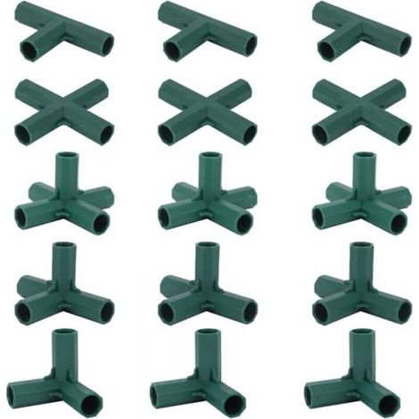 15er-set Gewächshausrahmenverbinder, Eckverbinder Für Gartenrahmen Mit 16-mm-schraubenstange – 5 Stabile Und Robuste Halterungen
