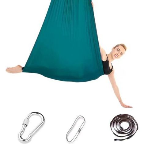 Ensemble De Hamac De Yoga Aérien Ipalamila, Balançoire De Yoga Aérien, Hamac Nid, Hamac De Yoga, Capacité De Charge Maximale De 200 Kg Avec Fixations, Exercices Anti-gravité (vert, 150 X