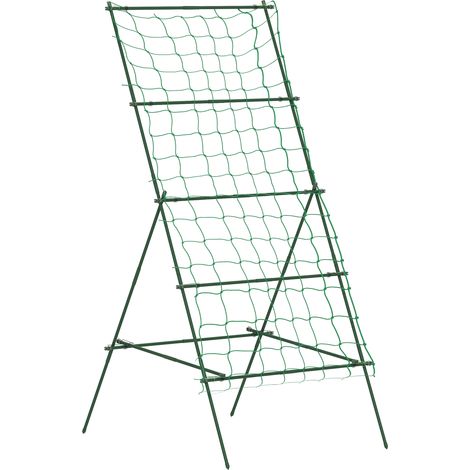 Stahl-spalier Zum Einstecken, Rostfrei, A-förmige Rankhilfe Für Kletterpflanzen, 101 X 133 X 227 Cm, Gartenspaliere, Gemüse- Und Blumenspaliere, Grün