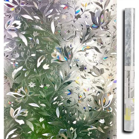 3d-fensterfolie (45x200cm) – Elektrostatische Folie Für Sichtschutz, Uv-schutz & Dekoratives Tulpenblumen-muster