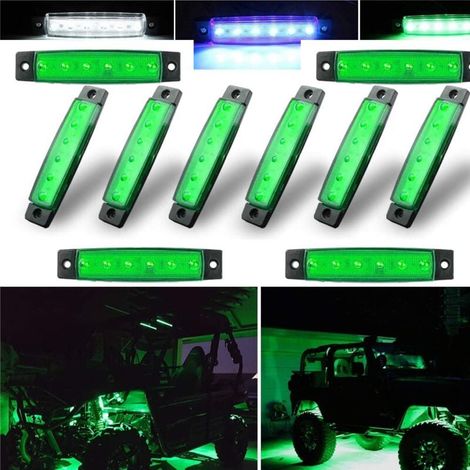 10er-set Led-rock-lichter, Leuchtstreifen, Radlaufleuchten, Led-unterfahrbeleuchtung Für Lkw, Golfwagen, Jeep Wrangler, Rzr, Geländewagen, F150, F250, Motorschlitten (grün)