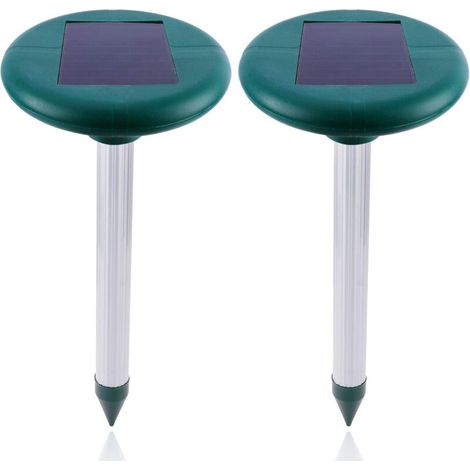 2er-set Solar-gartenvertreiber, Elektronischer Ultraschall-maulwurf- Und Mäusevertreiber, Wasserdicht