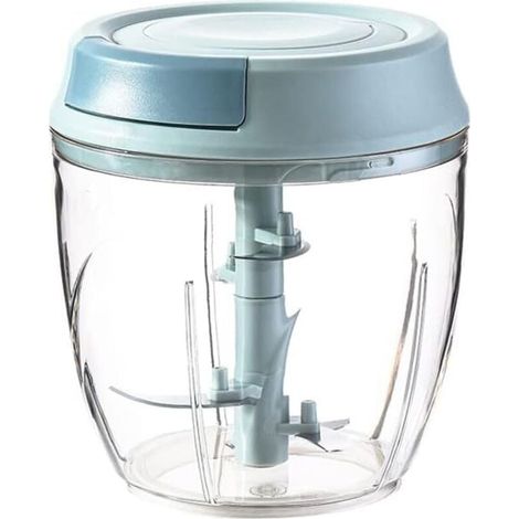 Manueller Zerkleinerer, 1000 Ml Mit 5 Klingen Aus Edelstahl, Zwiebelhacker, Multifunktionsmixer, Gemüseschneider, Manueller Ingwerschneider, Babynahrungszubereitung, Fleischwolf.