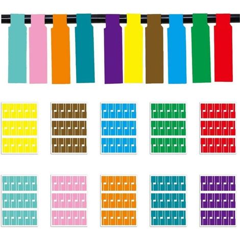 Kabel-etiketten, 10 Farben, 300 Stück Selbstklebende Kabel-etiketten, Wasserdicht Zur Kennzeichnung Für Laserdrucker