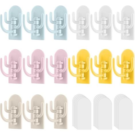 15 Stück Klebehaken An Der Wand, Selbstklebende Haken, Nahtlose Haken, Dreifache Handtuchhalter-haken, Wandhaken Mit Klebestreifen Für Wohnzimmer, Badezimmer, Küche, Büro