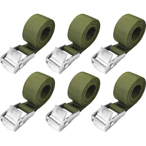 1 M Zurrgurte – 6er-set Kurze Spanngurte Mit Ratschenspanner, 25 Mm, 250 Kg, Fahrradgurt, Motorradgurt, Extrem Robust