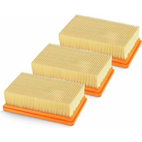 3er-pack Flacher Plisseefilter Für Kärcher Nass-trockensauger Mv4, Mv5, Mv6, Wd4, Wd5, Wd6, Wd4p, Wd5p, Wd6p – Ersatz Für 2.863-005.0 Hepa-filter Und Ölbeständig