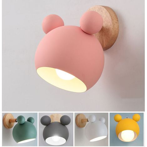 Wandapplique Mickey Aus Kautschukholz – Rustikales Design – Schmiedeeiserner Lampenschirm – 10 Jahre Haltbarkeit – Für Wohnzimmer Und Schlafzimmer