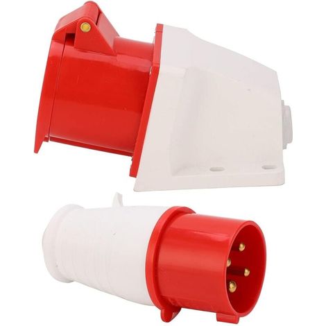 4-poliger Steckdosenanschluss 32a, Dreiphasiger Stromstecker, Wasserdichte Aufputz-industriesteckdose Ac 380v-415v, Steckdosen, Wandler