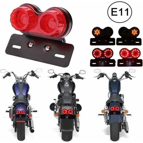 1 Stück 40 Led (rot) Doppeltes Motorrad-rücklicht, Bremslicht, Blinker Und Kennzeichenleuchte Mit Halterung Für Streetbike, Dirtbike Und Cruiser