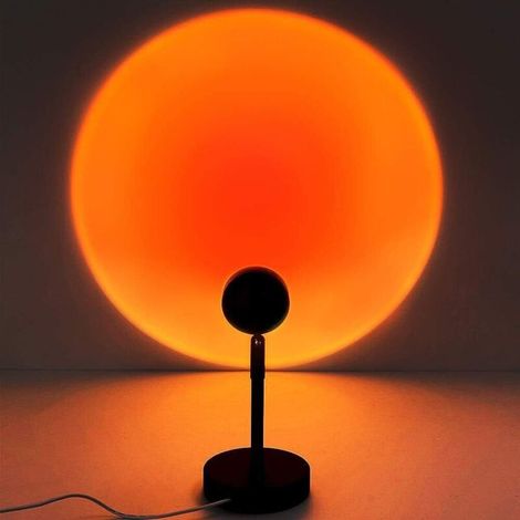 Untergangslampe, Rotierbare Sonnenuntergangs-projektionslampe Mit 90 Grad, Modernes Usb-standlicht Für Soziale Netzwerke In Rot, Wohnzimmer-nachtlicht, Schlafzimmer-deko, Ro