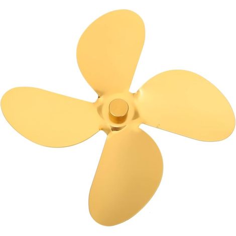 1 Satz Kaminventilatorflügel, Ersatzteile Für Ofenventilatoren, Rote Zubehörteile, Leiser Heizungsventilator, Aluminiumlegierung Gold