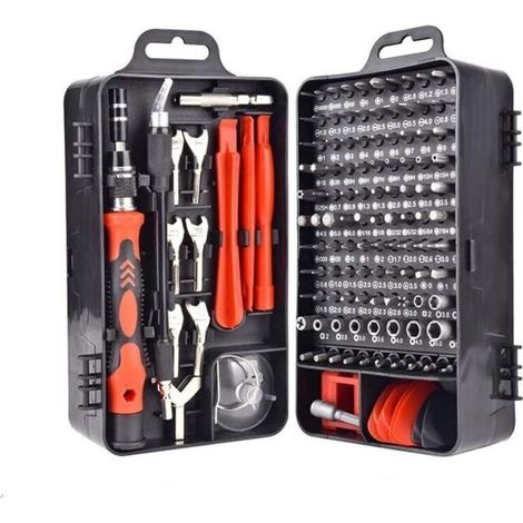 Mini Magnetischer Präzisionsschraubendreher 135-in-1 - Reparatur-werkzeugsatz Für Iphone, Laptop Und Uhr Mit Aufbewahrungsorganizer, Rot