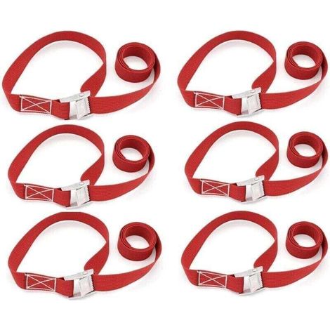 6 Stück Spanngurt, Verstellbare Ratschen-gurte, Fahrrad-transportgurte Mit Aufbewahrungstasche, Für Motorrad, Auto, Anhänger, Gepäck, Cargo (100cm, Rot)