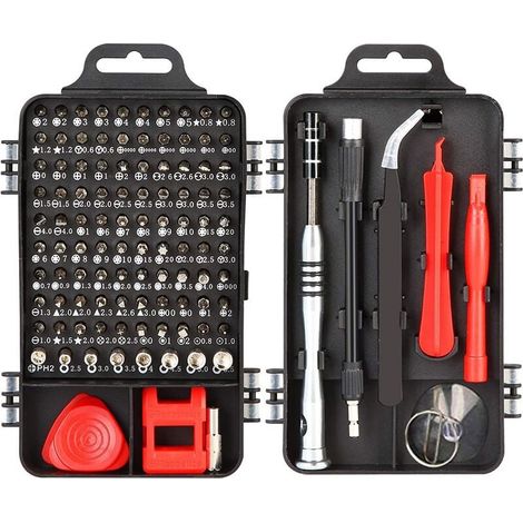 115-in-1-präzisions-schraubendreher-set, Rotes Reparaturwerkzeug Für Elektronik (rot)