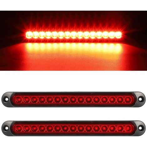 2 Stück Bremslicht-leiste Für Anhänger 12-24 V 15 Led, Wasserdichte Rückleuchten, Fahrlicht, Identifikationsleuchte Für Geländewagen, Lieferwagen, Auto, Wohnmobil, Utv, Atv