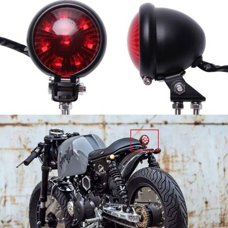 12v Motorrad-rücklicht Bremslicht Rot Led Rückleuchte Lampe Für Street Bike Chopper Bobber Cafe Racer Cruiser.