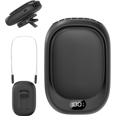 4-in-1 Tragbarer Ventilator Mit Gürtelclip, T-shirt-klammer, Wiederaufladbarer Mini-turbo-ventilator, Ideal Für Baustelle, Outdoor, Wandern Und Sommerarbeit – Schwarz