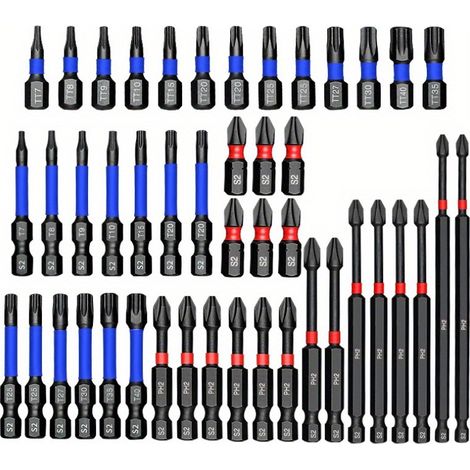 46-teiliges Set Magnetischer Bits Für Schlagbohrschrauber, Langlebige Pozidriv-bits