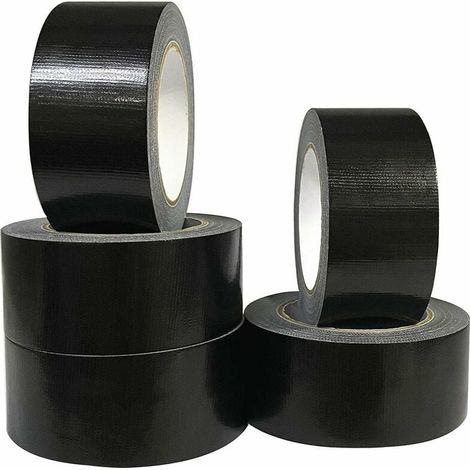 5er-pack Schwarzes Gewebeband, 220 Mikron X 50 Mm X 20 M, Schwarzes Gaffer-tape, Amerikanisches Reparatur-dichtungsband, Heavy-duty-klebeband, Breites Robustes Schwarzes Band