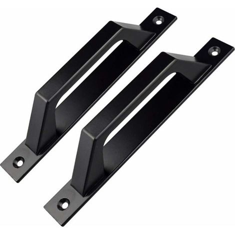 Türgriff In D-form Für Gartentüren Aus Holz (schwarz, 200 Mm, 2er-pack)