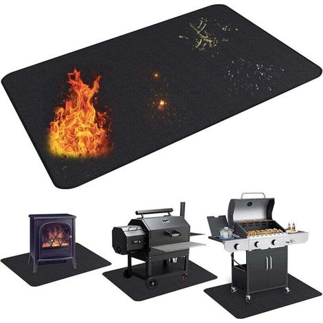 Feuerfeste Matte Für Feuerstelle 122 X 76 Cm, Wiederverwendbare Und Wasserdichte Feuerbeständige Unterlage Für Rasen, Betonstein Oder Unter Öfen