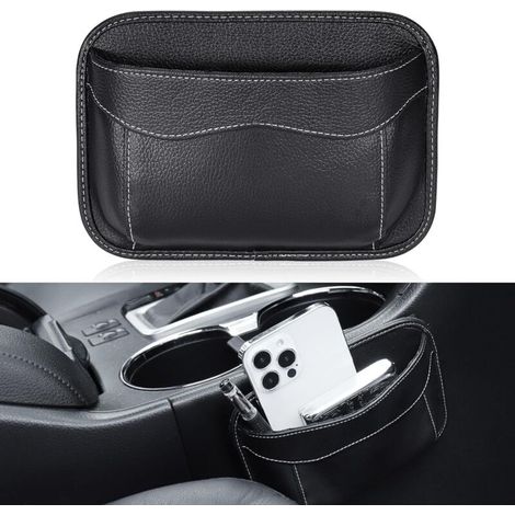 Organiseur Latéral Pour Siège De Voiture, Organisateur Voiture En Cuir Mini, Accessoire Voiture, Rangement De Voiture Autocollants Pour Les Portes, La Console, Les Fenêtres Et Les Sièges