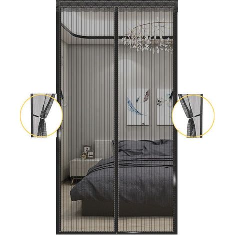 Magnetisches Fliegengitter 90 X 200 Cm – Verstärktes Polyester-gewebe – Montage Ohne Bohren – Magnetischer Verschluss