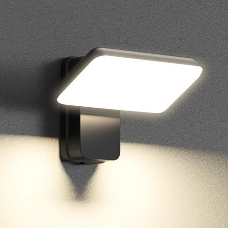 Wandmontierte Led-außenleuchte, Ip65 Wasserdicht, Mit 350° Drehbarem Kopf, Warmlicht 3000k, Robustes Aluminiumgehäuse Für Innen- Und Außenbereich, Farbe Schwarz