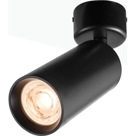 Wand- Und Deckenleuchte, 360° Schwenkbar, Aus Schwarzem Aluminium – Gu10 Bis 50 W Geeignet – Fokussierte Beleuchtung Für Geschäfte, Büros Und Gewerbe