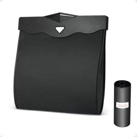 Auto-mülleimer Für Den Innenraum Mit Magnetischer Schnellöffnung, Wasserdichtes Pu-leder, Zubehör Für Die Rücksitzlehne Des Fahrzeugs, Schwarz