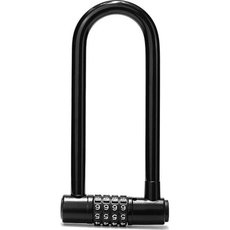 Fahrradschloss Mit 4-stelligem Code – 18 Cm Mit Langem Bügel – Wasserdichtes Fahrradschloss Mit Rücksetzbarem Code – Schloss Für E-scooter, Tore, Mountainbikes, Sport, Schule, Lager Und Schließfächer