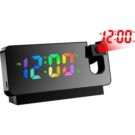 Deckenprojektor-wecker, Led-spiegelwecker Mit Temperaturanzeige Und Projektionsfunktion, Schlummerfunktion, Nachtmodus, Einstellbare Helligkeit, Digitale Uhr Für Schlafzimmer Und Büro