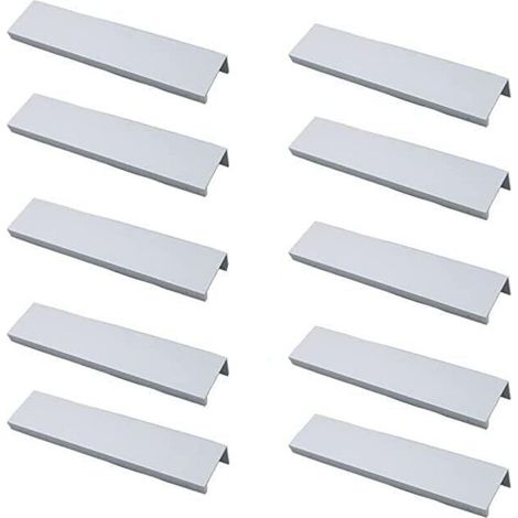 (blanc) 10er-set Schwarze Möbelgriff – Unsichtbarer Griff Für Küchenmöbel, Matt Schwarz Aus Aluminiumlegierung, Lochabstand 128 Mm