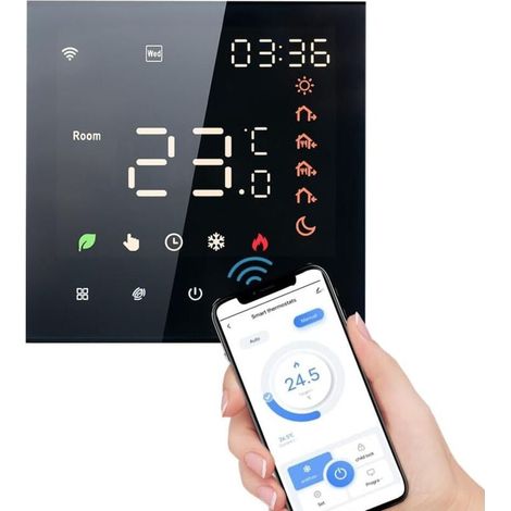 3a, Wi-fi-fähiger Noir-thermostat Für Elektrische Heizung – Programmierbarer Raumthermostat Mit Digitaler Lcd-anzeige Und Wandmontage, Kompatibel Mit Tuya