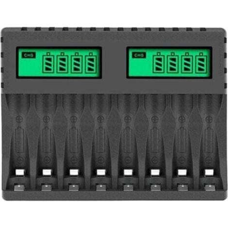 Ladegerät Mit Lcd-bildschirm, Intelligentes 8-fach-ladegerät Für Wiederaufladbare Aa/aaa-nicd/nimh-batterien