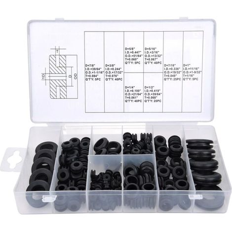 Gummi-ösen Kabeldurchführungs-kit Gummi-kabeldurchführungen Für Kabel, Stecker Und Leitungen, 180 Stück
